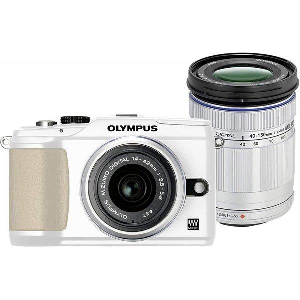 【中古】オリンパス OLYMPUS E-PL2 ダブルズームキット 白いこと E-PL2 TLKIT WHT当店引き受ける30昼日なか 一般受け青写真 高画質 売れ筋