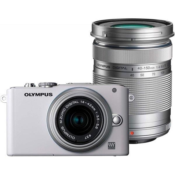 【中古】オリンパス OLYMPUS E-PL3 ダブルズームキット 白いこと E-PL3 DZKIT WHT当店引き受ける30昼日なか 一般受け青写真 高画質 売れ筋