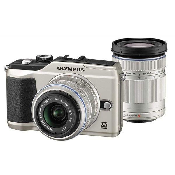 【中古】オリンパス OLYMPUS E-PL2 ダブルズームキット ゴールド当店保証30日間 人気モデル 高画質 売れ筋