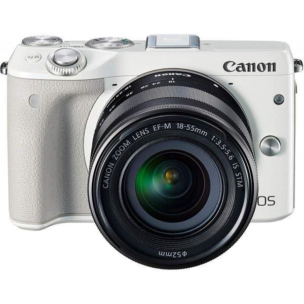 【中古】キヤノン Canon EOS M3 水晶体一揃いの道具 白いこと  EOSM3WH-1855ISSTMLK当店引き受ける30昼日なか 一般受け青写真 高画質 売れ筋