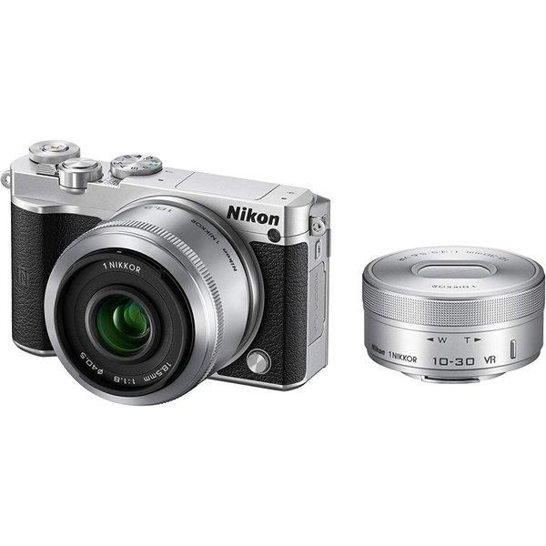 【中古】ニコン Nikon  J5 ダブルレンズキット しろがね色 J5WLKSL   micro当店引き受ける30昼日なか 一般受け青写真 高画質 売れ筋