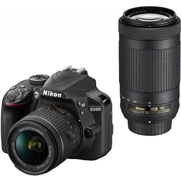 【中古】ニコン Nikon D3400 ダブルズームキット ブラック当店保証30日間 人気モデル 高画質 売れ筋｜京都LaVIE店
