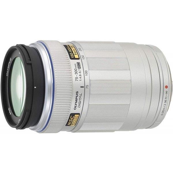 【中古】オリンパス OLYMPUS 超望遠望遠レンズ M.ZUIKO DIGITAL ED 75-300粍 F4.8-6.7 しろがね色当店引き受ける30昼日なか 一般受け模範例 高画質 売れ筋