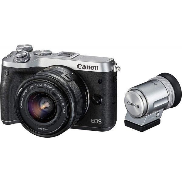 【中古】キヤノン Canon EOS M6 レンズEVFキット シルバー EOSM6SL-1545ISEVFK当店保証30日間 人気モデル 高画質 売れ筋