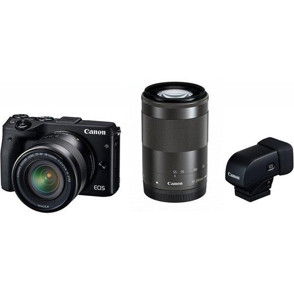 【中古】キヤノン Canon EOS M3 ダブルズームEVFキット ブラック当店保証30日間 人気モデル 高画質 売れ筋