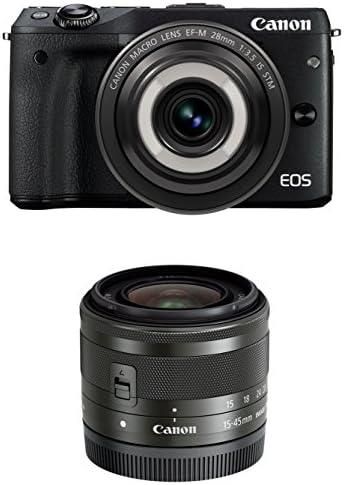 【中古】Canon ミラーレス一眼カメラ EOS M3(ブラック)・クリエイティブマクロ ダブルレンズキット EOSM3BK-CMWLK当店保証30日間 人気モデル 高画質 売れ筋