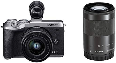 【中古】Canon 鏡鑑受け答え一眼写真器 EOS M6 Mark II ダブル望遠レンズEVF一揃いの道具 しろがね色 EOSM6MK2SL-WZEVFK当店引きうける30昼日なか 一般受け真似形 高画質 売れ筋 デジタルカメラ-カメラ・ビデオカメラ・光学機器-TV・オーディオ・カメラ