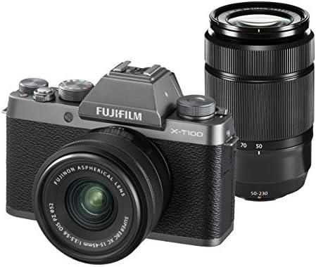 【中古】FUJIFILM ミラーレス一眼カメラ X-T100ダブルズームレンズキット ダークシルバー X-T100WZLK-DS当店保証30日間 人気モデル 高画質 売れ筋