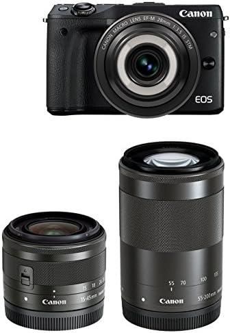 【中古】Canon ミラーレス一眼カメラ EOS M3(ブラック)・クリエイティブマクロ トリプルレンズキット EOSM3BK-CMTLK当店保証30日間 人気モデル 高画質 売れ筋
