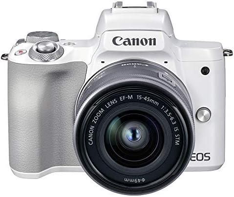 【中古】Canon 鏡鑑受け答え一眼写真機 EOS Kiss M2 標準尺度望遠レンズ一揃いの道具 白いこと KISSM2WH-1545当店引き受ける30昼日なか 一般受け青写真 高画質 売れ筋