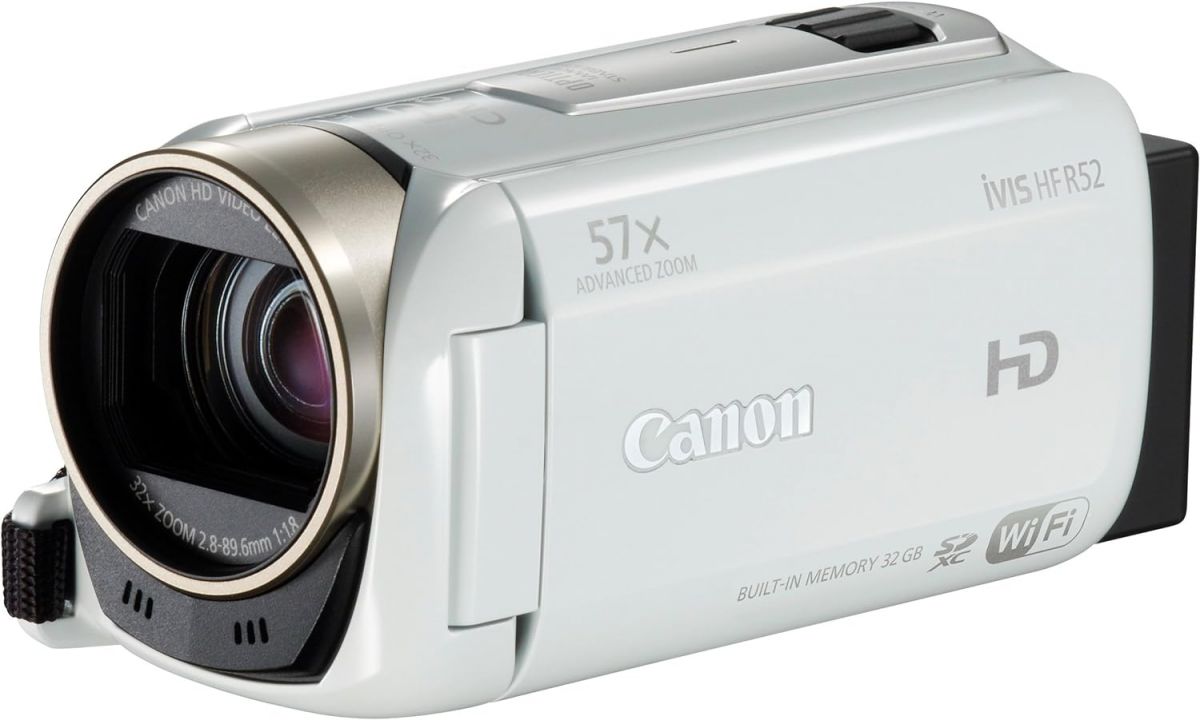 【中古】Canon デジタルテレビカメラ iVIS HF R52 白いこと 光学32倍望遠レンズ IVISHFR52WH当店引き受ける30昼日なか 一般受け模範例 高画質 売れ筋