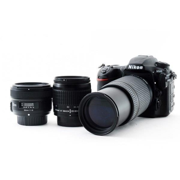 【中古】ニコン Nikon D500 単焦点&標準&超望遠トリプルレンズセット 美品当店保証30日間 人気モデル 高画質 売れ筋