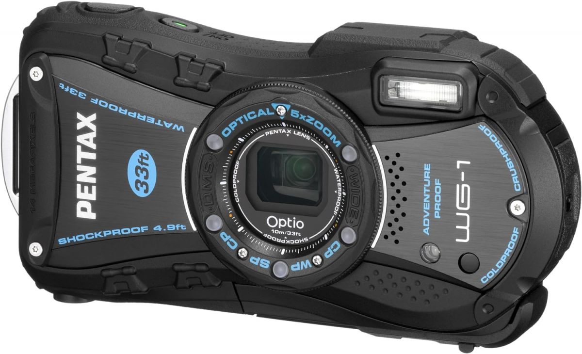【中古】PENTAX 防水デジタルカメラOptio WG-1 ブラック 約1400万画素 広角28mm 光学5倍 CALSモード 10m防水 超解像 1cmマクロ OPTIOWG-1BK当店保証30日間 人気モデル 高画質 売れ筋|京都LaVIE店