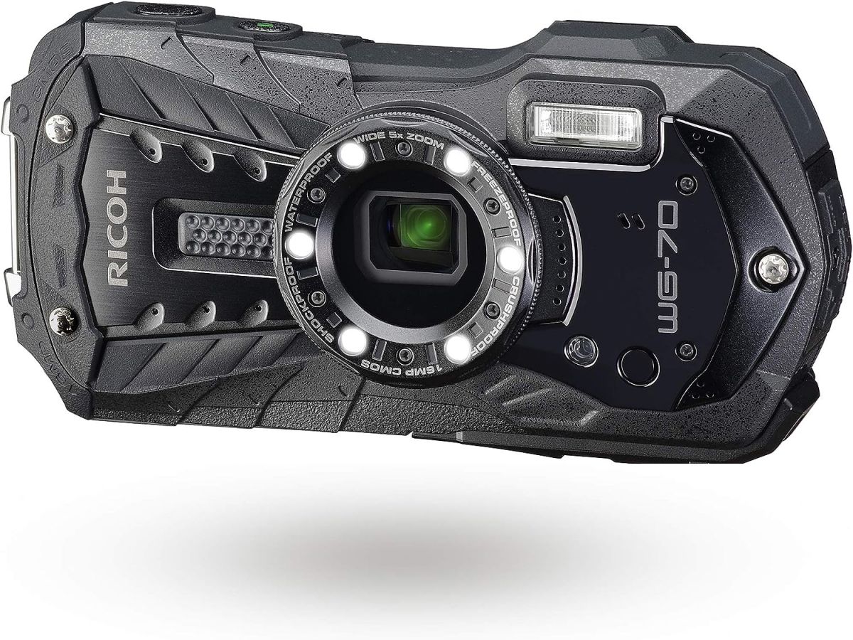 【中古】RICOH WG-70 黒いこと リコー本格雨合羽デジタル写真機 14m雨合羽 (年代順の継続2第四次元) 1.6m耐衝撃 防塵 -10℃耐寒 アウトドアで放射能するタフネスボディ CALS流行り物積み上げるで 一こま書きとどめるなど広広とした商行為一こまで放射能 03866当店引きうける3