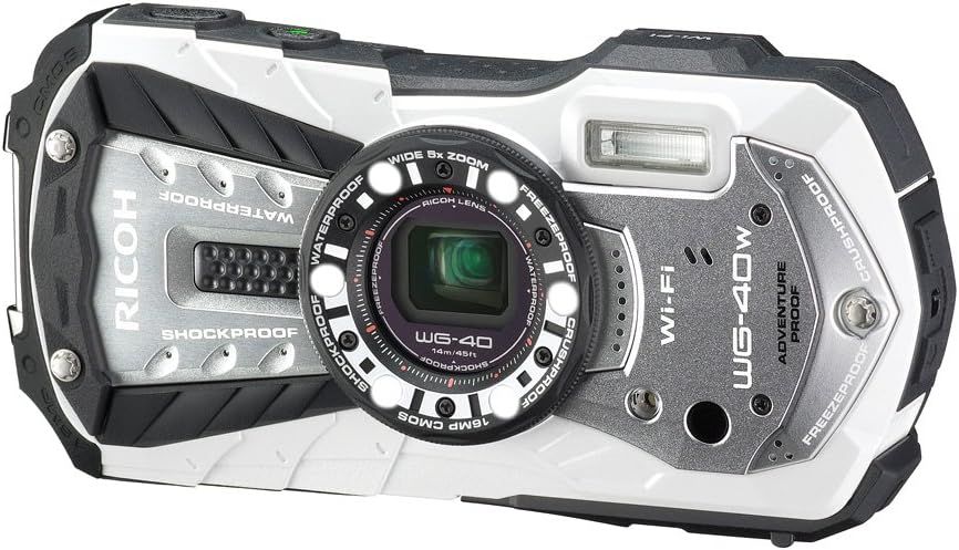 【中古】RICOH 防水デジタルカメラ RICOH WG-40W ホワイト 防水14m耐ショック1.6m耐寒-10度 RICOH WG-40W WH 04687当店保証30日間 人気モデル 高画質 売れ筋