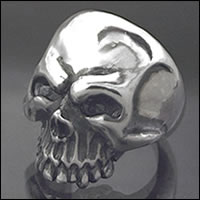 【シルバーアクセサリー】【送料無料】リアルラフィンスカルリング【smtb-k】【ky】