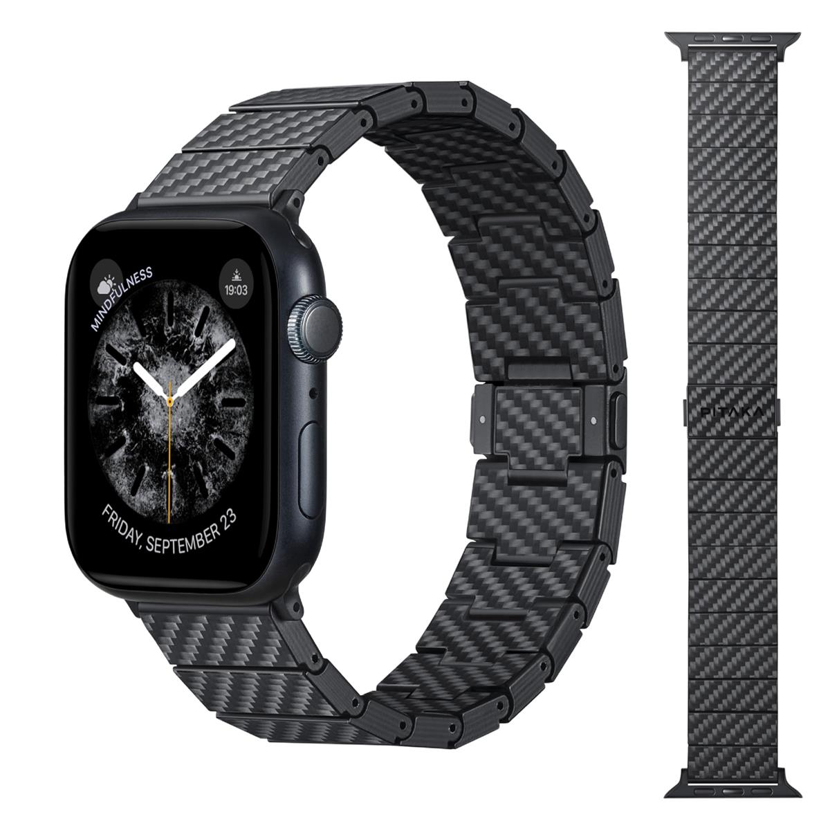 炭素製 AppleWatchダンス楽隊 磁石式着脱相応う 長さ合わせる能力のある 超軽さ 高耐久 今めかしい青写真 42粍 44粍 45粍 46粍 49粍相応う