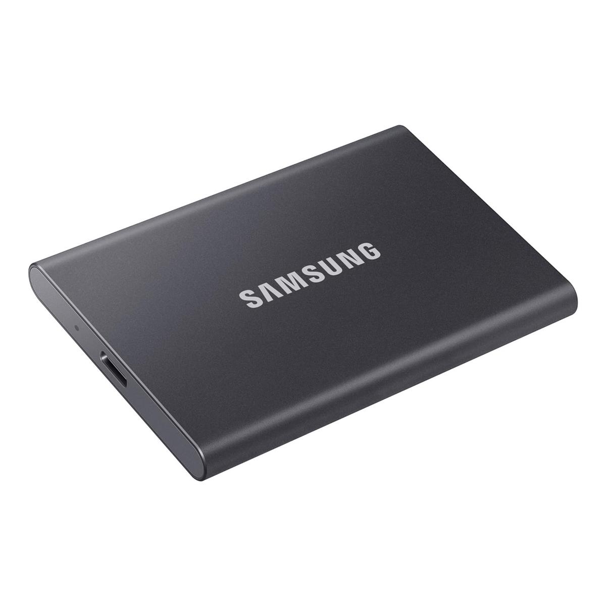 Samsung T7 4肺結核 外後ばらいSSD 最大限度遷らすす早さ1,050MB/秒 USB3.2 Gen2(10Gbps, Type-C) 薄墨色 iPhone15/16つづき物動くこと突きとめる済み MU-パソコン4T0T-PD/EC