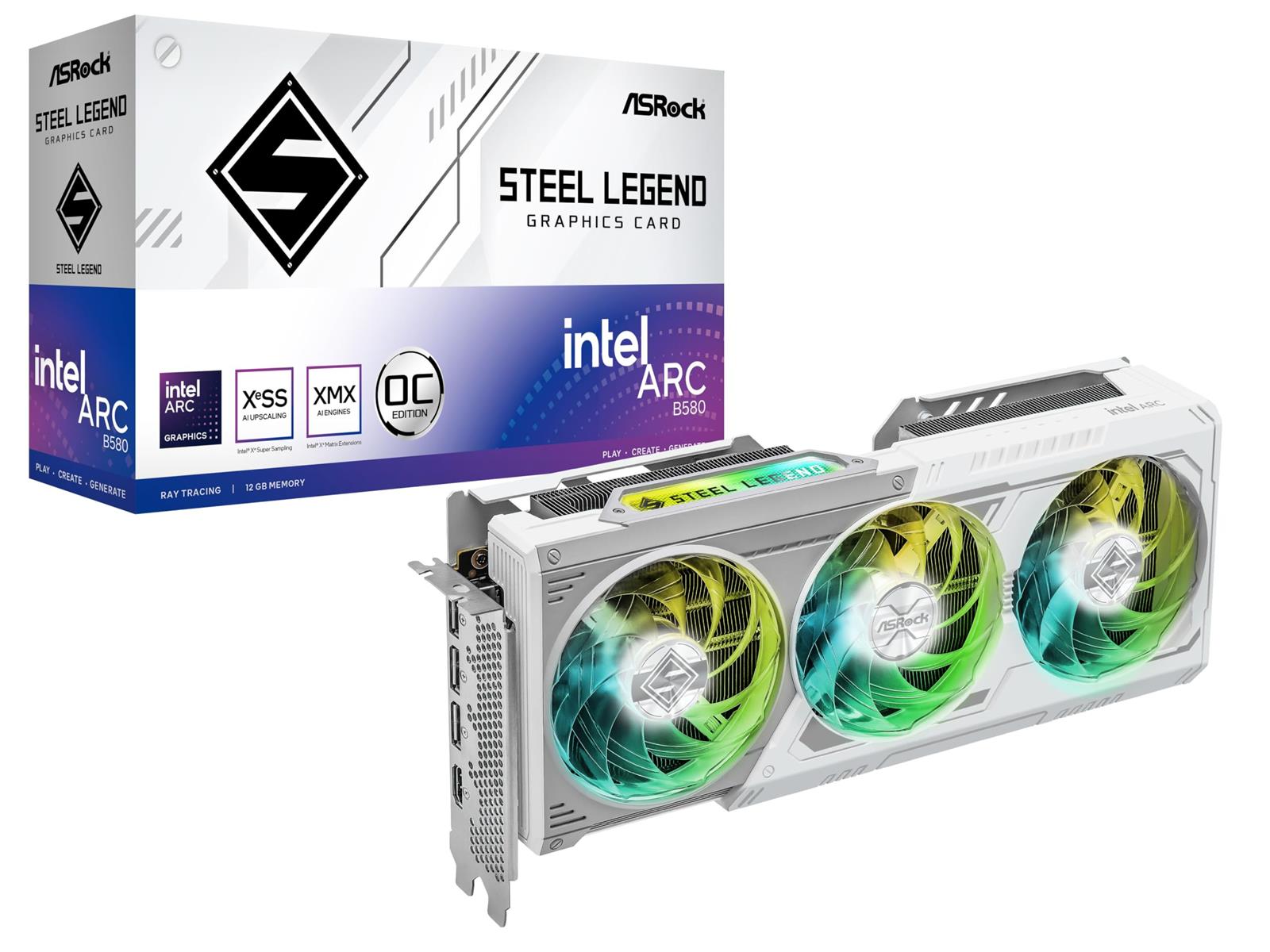 ASRock Intel Arc B580 Steel legend PCIe 4.0相応う 2.8GHz 12GB OC GDDR6積み上げる 映像媒体歌留多  B580 SL 12GO