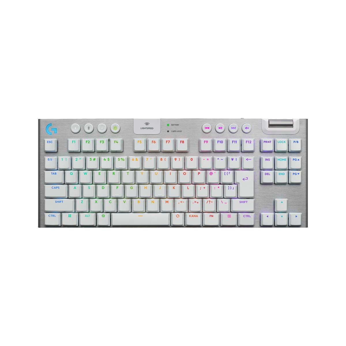 Logicool G ゲーミングキーボード G915 X LIGHTSPEED TKL 薄型 無線電話 テンキー受け答え G915WLX-TKL-TCWH タクタイル 茶軸 信頼のおけるなキーストローク感 日本語取り合わせ Bluetooth LIGHTSYNC RGB キーボードメカニカルキーボード