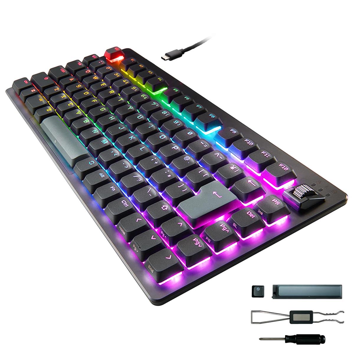 エレコム ラピッド銃の引き金 ゲーミングキーボード V custom VK720AL 有線 磁気式アナログさがし当てる取り替えっこ積み上げる 75％大いさ ロープロファイル 黒いこと TK-VK720ALBK