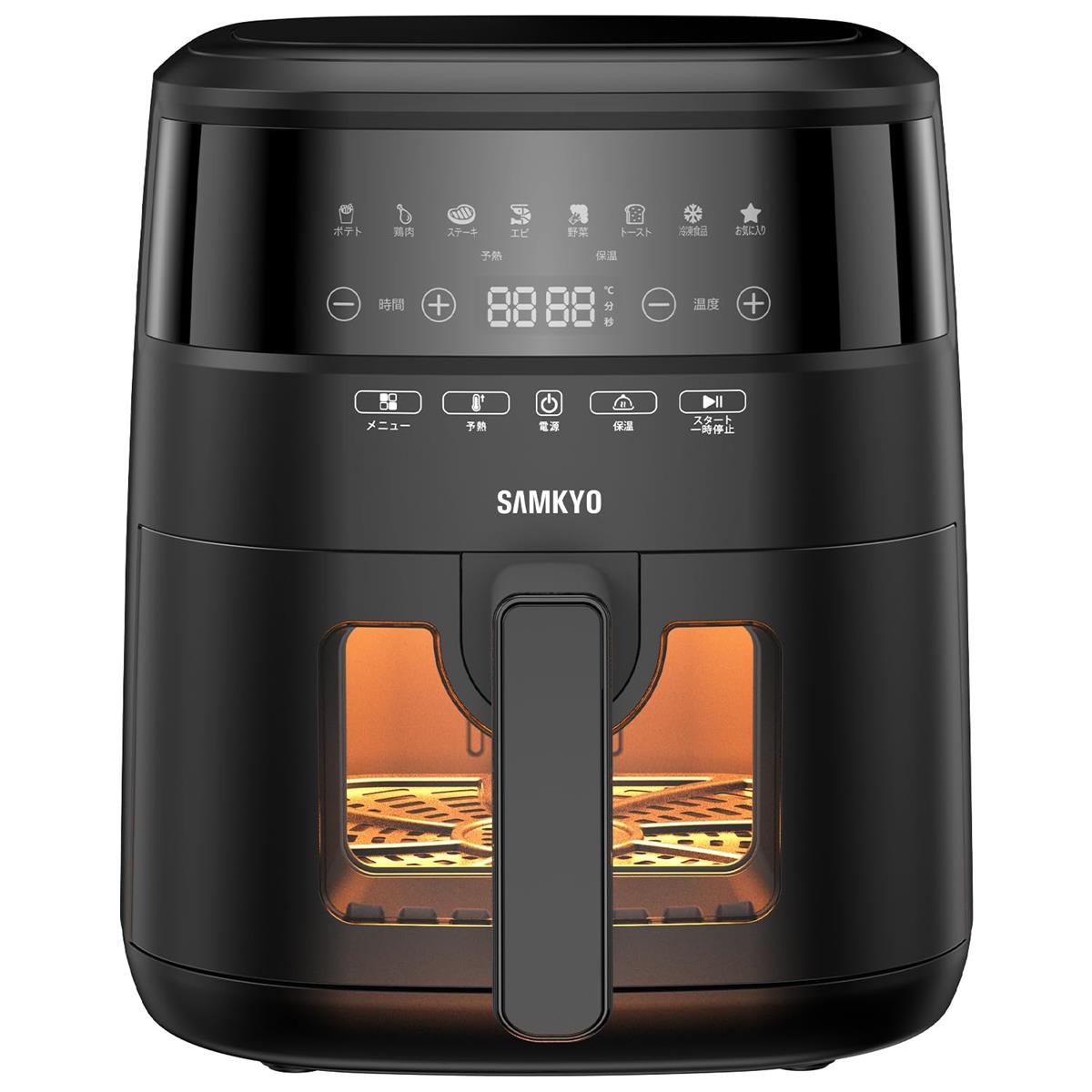 ノンフライヤー 4.2L 可視性窓 大静電容量 1-4人用 エアフライヤー タッチパネル 日本語処方せん付き添い人 ノンフライヤー機 フライヤー 揚げ物 惣菜 SAMKYO F40 黒いこと