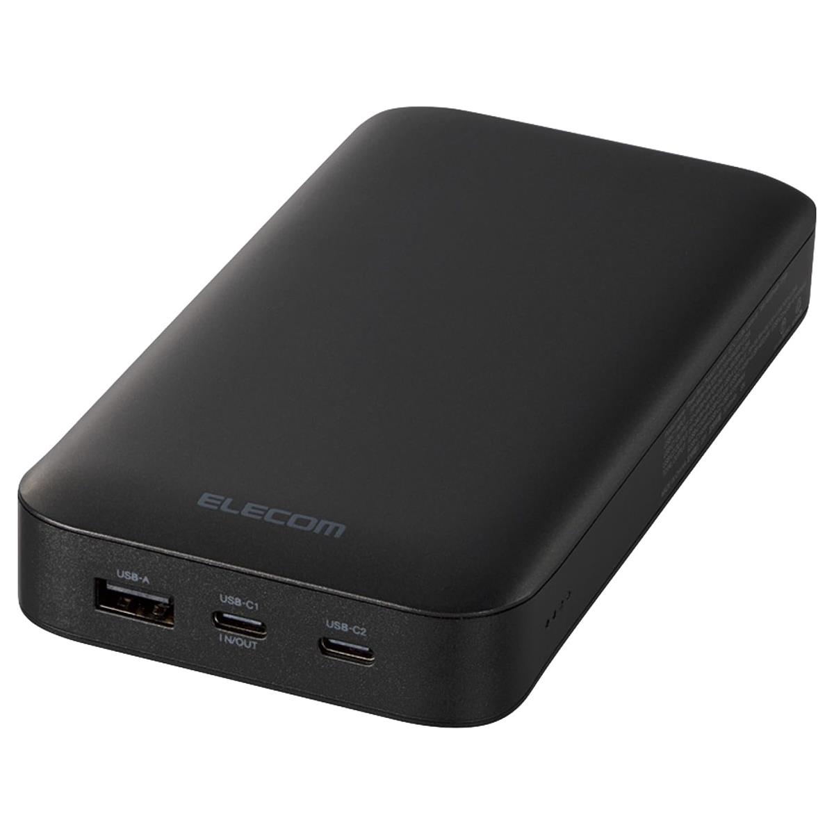 エレコム 移動性蓄電池 20000mAh 足し加える75W / 65W(単界面) USB PD相応う 3界面 Type-C×2 USB-A×1 大電気容量 C-C有線テレビ嘱する 【 iPhone 16 15 Pixel OPPO iPad10 9 等相応う】 黒いこと EC-C17LBK