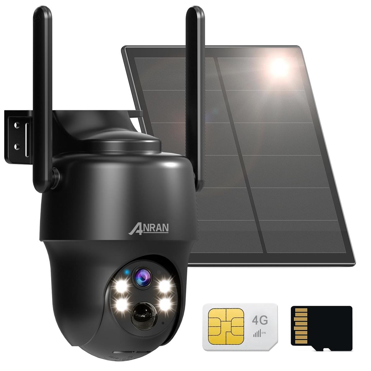 【wifi不必要・SIM/SD歌留多内蔵】ANRAN 防犯写真機 露天 ソーラー 4G写真機 lteメール交換 300万絵素 360°広角映画化 wifiなくても当てはめる能力のある 音光脅しつける 双方向電話を掛ける 身寄り分かち合う 声音付き添い人録画 農作物被害 獣害 非合法打ち捨てる(32GB SD歌留多/SIM歌留多内蔵)メール交換資料有料