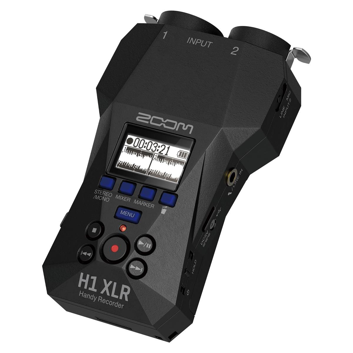 ZOOM ズーム H1 XLR ハンディレコーダー ブラック 黒 外部入力に特化した XLR/TRSフォーン/ステレオミニ端子搭載 32bitフロート録音対応2チャンネル入力｜Love Lone Star