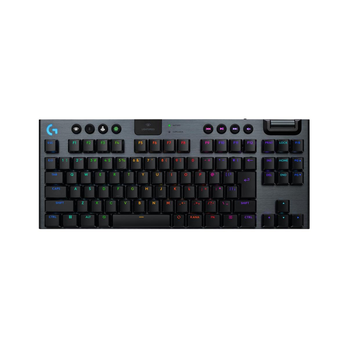 Logicool G ゲーミングキーボード G915 X LIGHTSPEED TKL 薄型 無線電話 テンキー受け答え G915WLX-TKL-LNBK 直線的 赤軸 森閑としたなタイピング 日本語取り合わせ Bluetooth LIGHTSYNC RGB ゲーミング 鍵盤 力学的鍵盤