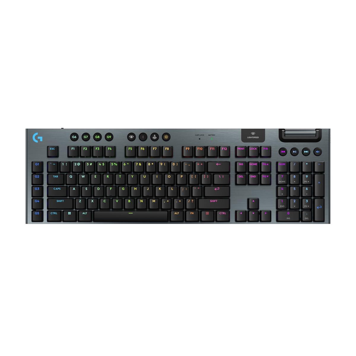 Logicool G ゲーミングキーボード G915 X LIGHTSPEED 薄型 無線電話 G915WLX-LNBK 直線的 赤軸 森閑としたなタイピング 日本語申し合わせ Bluetooth 繋ぎ合わせる相応う LIGHTSYNC RGB ゲーミング 鍵盤 力学的鍵盤 パソコン mac 黒いこと