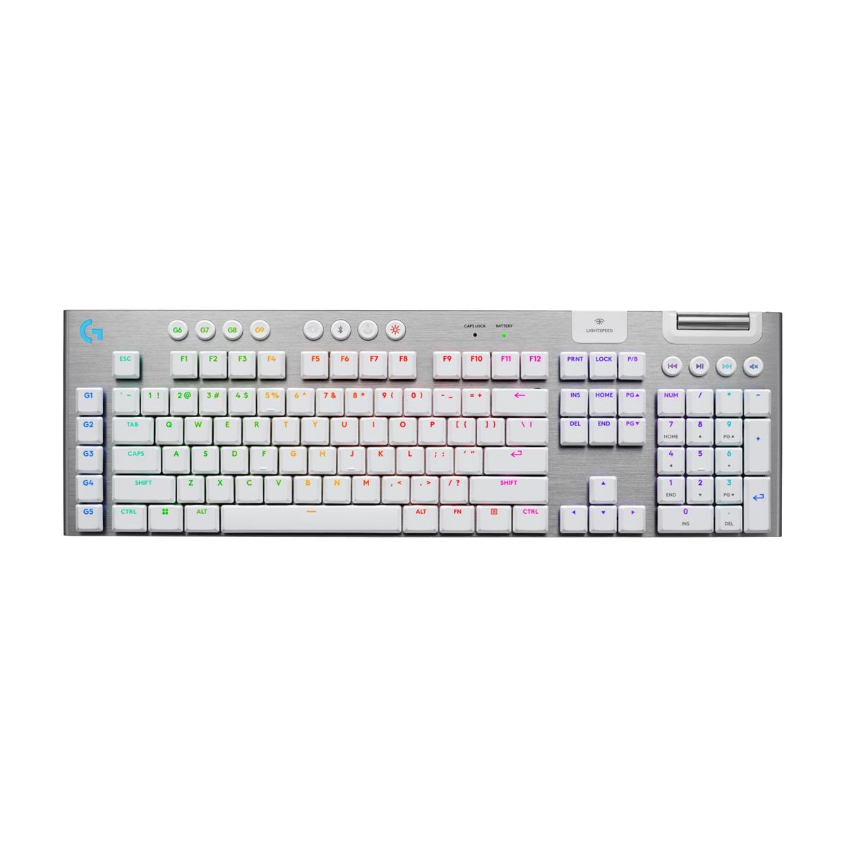 Logicool G ゲーミングキーボード G915 X LIGHTSPEED 薄型 無線電話 G915WLX-TCWH タクタイル 茶軸 信頼のおけるなキーストローク感 日本語申し合わせ Bluetooth 繋ぎ合わせる相応う LIGHTSYNC RGB ゲーミング 鍵盤 力学的鍵盤 パソコン mac 白いこと