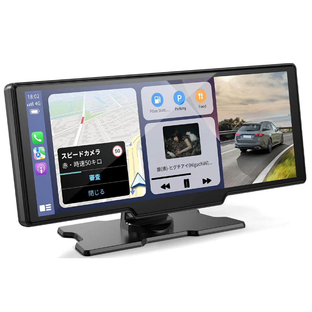 Kuayvan ディスプレイオーディオ 4Kフロントカメラと1080Pリアカメラ付き 10インチ ポータブル カーオーディオ CarPlay&Android Autoに対応 カーナビ オーディオ一体型ナビ ミラーリング対応 WiFi Bluetooth接続 車Bluetooth音声出力可 ステレオ AUX FMトランスミッター ナ|Love Lone Star