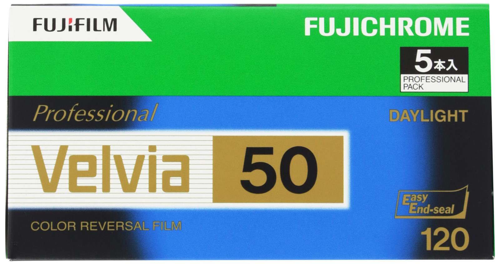 富士フイルム FUJIFILM リバーサルフィルム フジクローム Velvia 50 ブローニー 12枚 5本 120 VELVIA50 EP NP 12EX 5