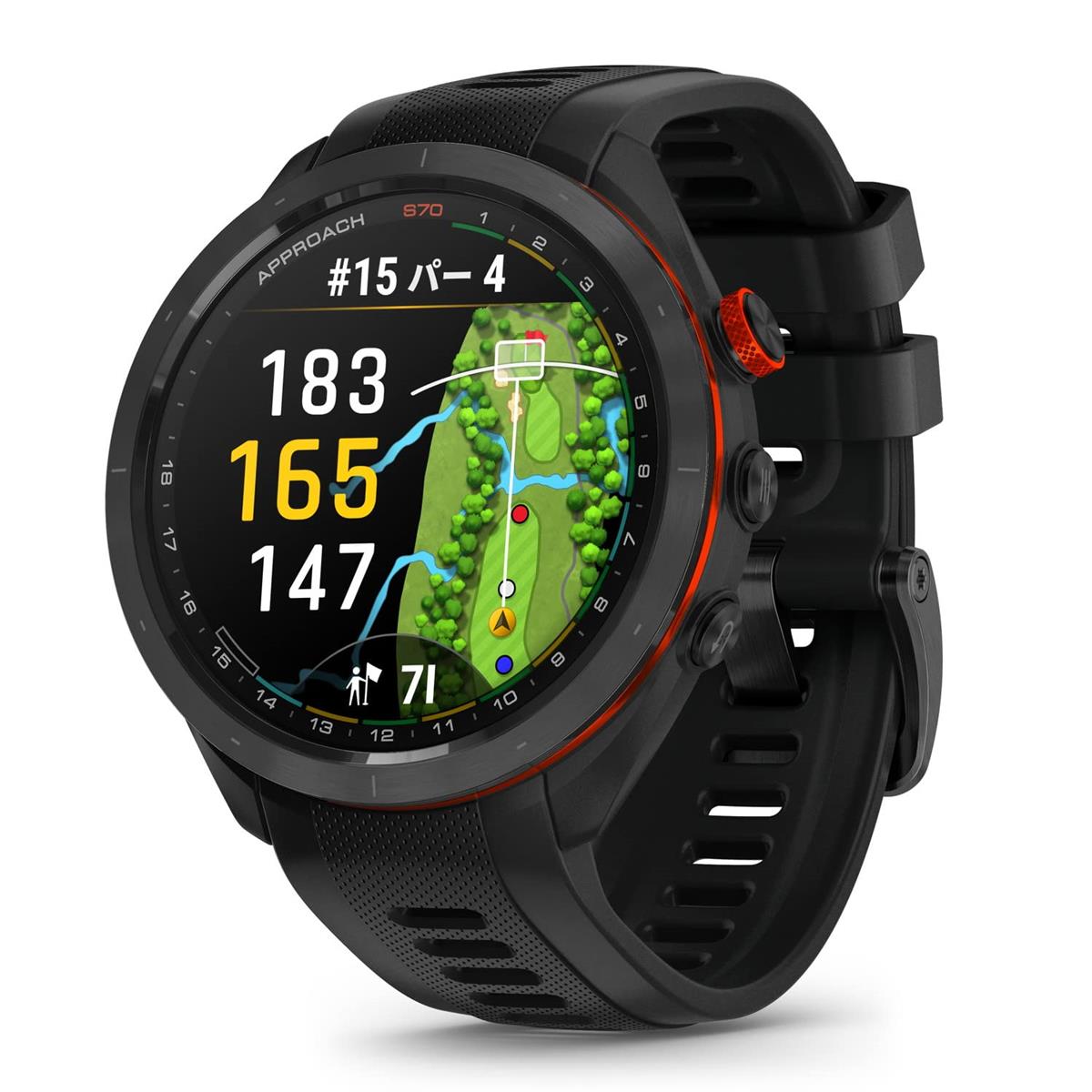 ガーミン(GARMIN) Approach S70 47粍 Black AMOLED(有機EL)見せびらかす積み上げる ゴルフご覧なさる GPS軍用地図 Suica相応う バーチャルキャディ 010-02746-22