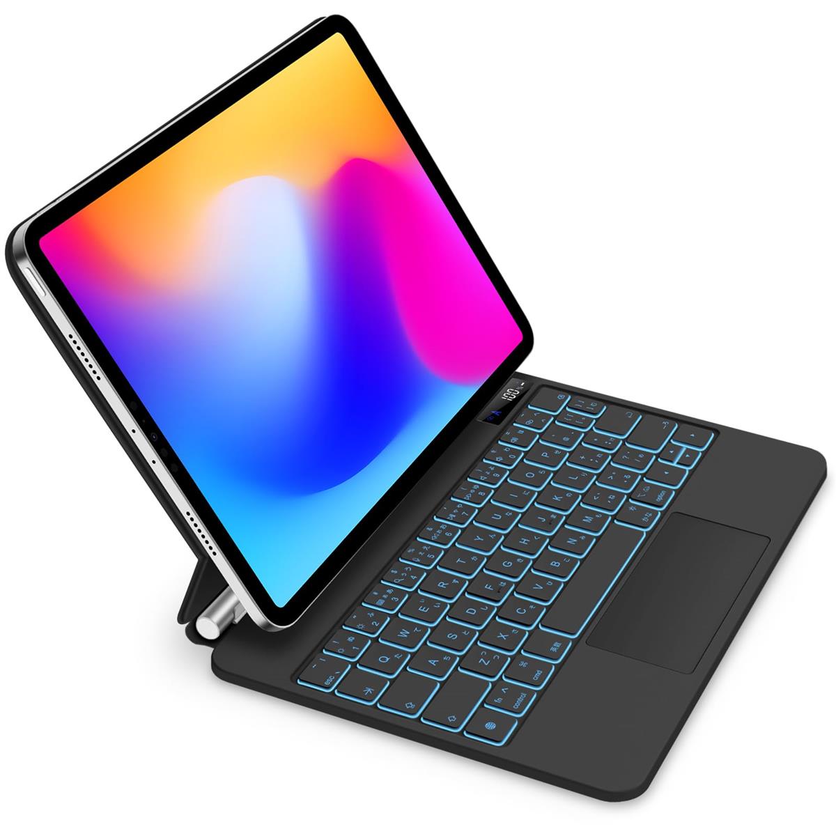 神通力鍵盤 GOOJODOQ 2024 iPad Air6(M2) 11inch相応う iPad Pro 11第1/2/3/4時人/iPad Air第4/5/6時人通じる 貨物自動車パッド付き添い人鍵盤 入れもの 7色うしろ側点火装置付き添い人 磁気へばり着く入れもの 日本語割りつける 日本語言いあらわす書 黒いこと