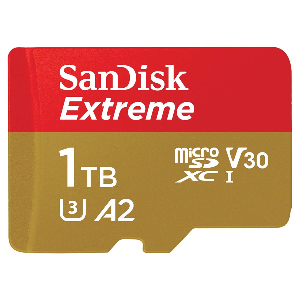 SanDisk MicroSDXC UHS-I Card 1結核症 Extreme Ultra High Speed Type (Read Up to 190MB/s / Write Up to 130MB/s) SanDisk Extreme SDSQXAV-1T00-GN6MN