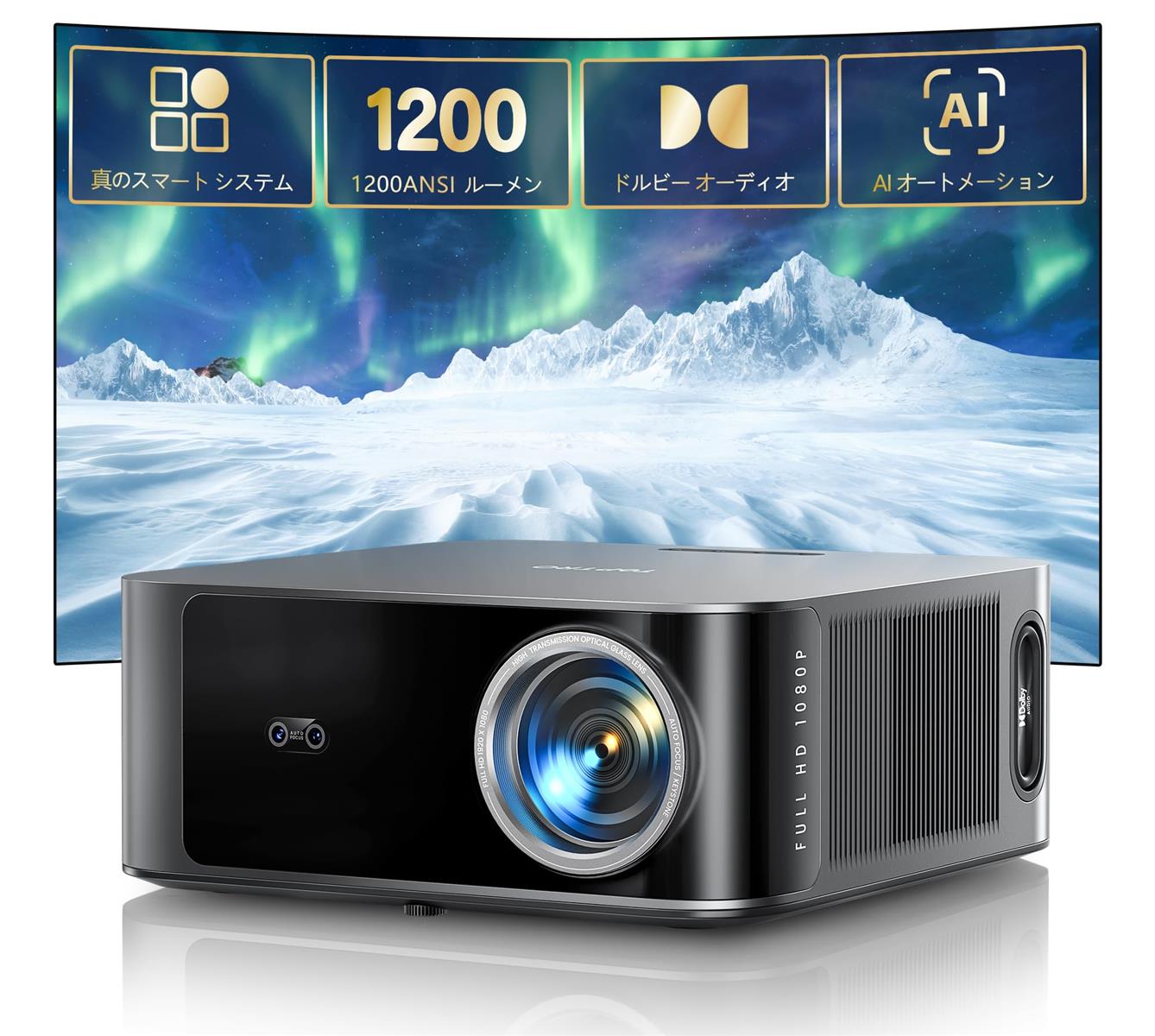 映写機 1200ANSI高明快さ 無線LAN6 Bluetooth5.3相応う 4Kインプット相応う 自動小銃台形手を加える オート興味の中心 介護ホーム芝居小屋
