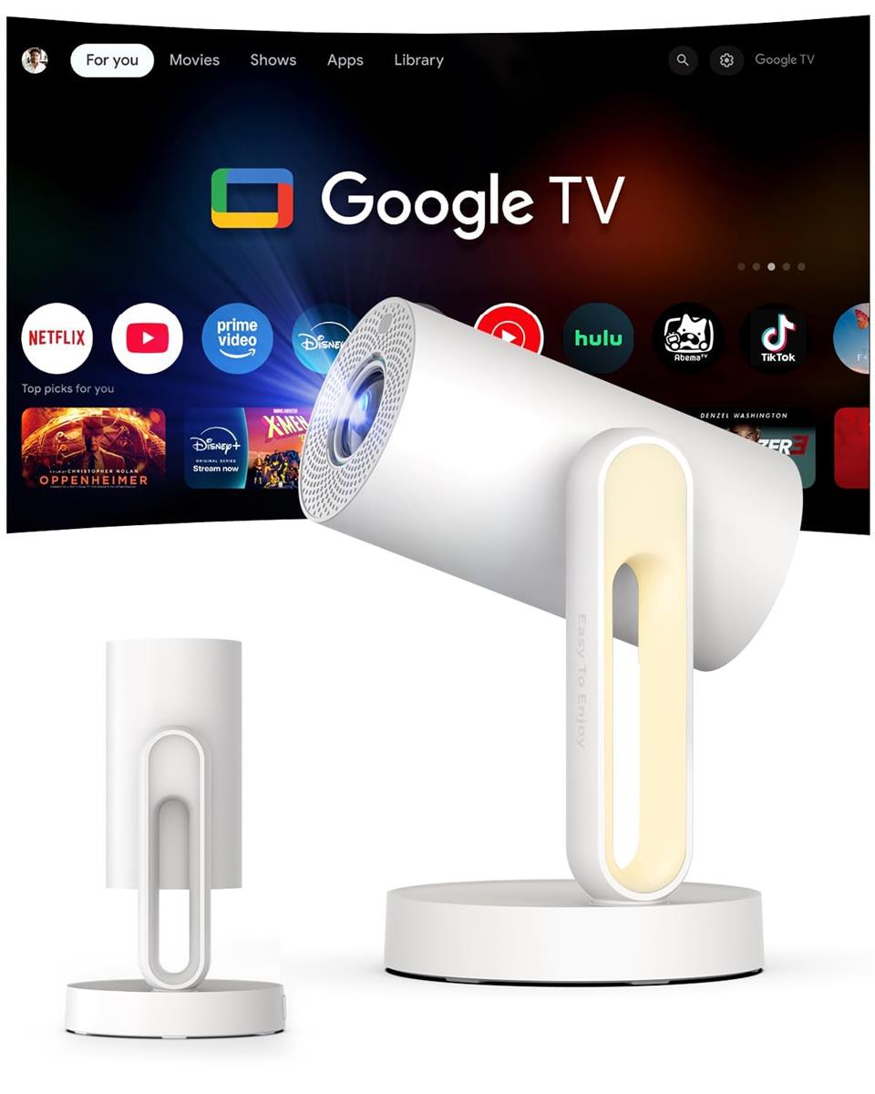 映写機 Google TV積み上げる 1080P 4K相応う 上昇限度投掛ける オート興味の中心 自動小銃台形手を加える 短興味の中心 1.2:1 Wi-Fi Bluetooth スマホ/パソコン/Switch相応う 原則として型照明ランプ ナイト爵点火装置積み上げる