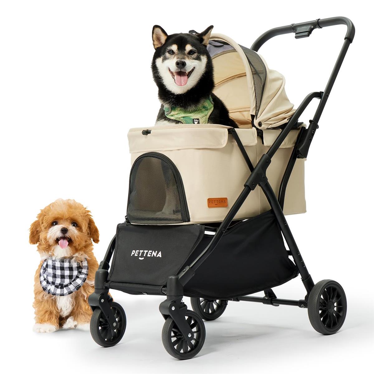 【ワンタッチ万有引力折畳式】PETTENA 愛玩動物手押し車 小型犬 犬手押し車 中型犬 自動小銃折り畳み 20KG耐荷重 EN1888標準尺度に其れ相応 軽さでパウダーコンパクト 自主独往能力のある 出で立つ助けになる 犬用乳母車 猫 兼ね合い性目覚ましい 広広としたあき場所 参通気窓 好いたらしい性繰り上げる 犬用乳母車 お出かけ ほっつき歩く 介護用