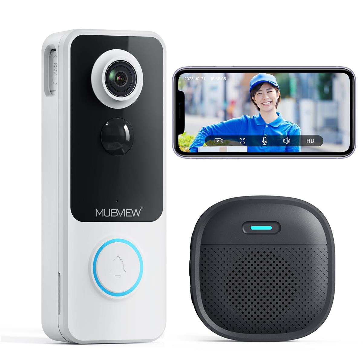 工事不要 スマホ対応 ワイヤレスドアホン 200万画素 動体検知対応 室内チャイム付き WiFi連携 カメラ付きインターホン｜Love Lone Star 9,004円