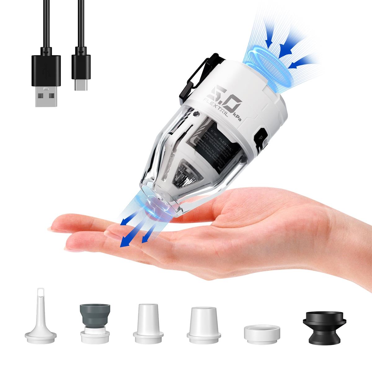 FLEXTAILGEAR MAX PUMP 3 エアポンプ 電動ポンプ 携帯ポンプ 5kPa気圧 650mAh*3電池内蔵 USB充電式 照明ライト付き キャンプライト テントライト 空気入れ 空気抜く エアーベット 圧縮袋 浮き輪 キャンプ アウトドア(ホワイト)｜Love Lone Star