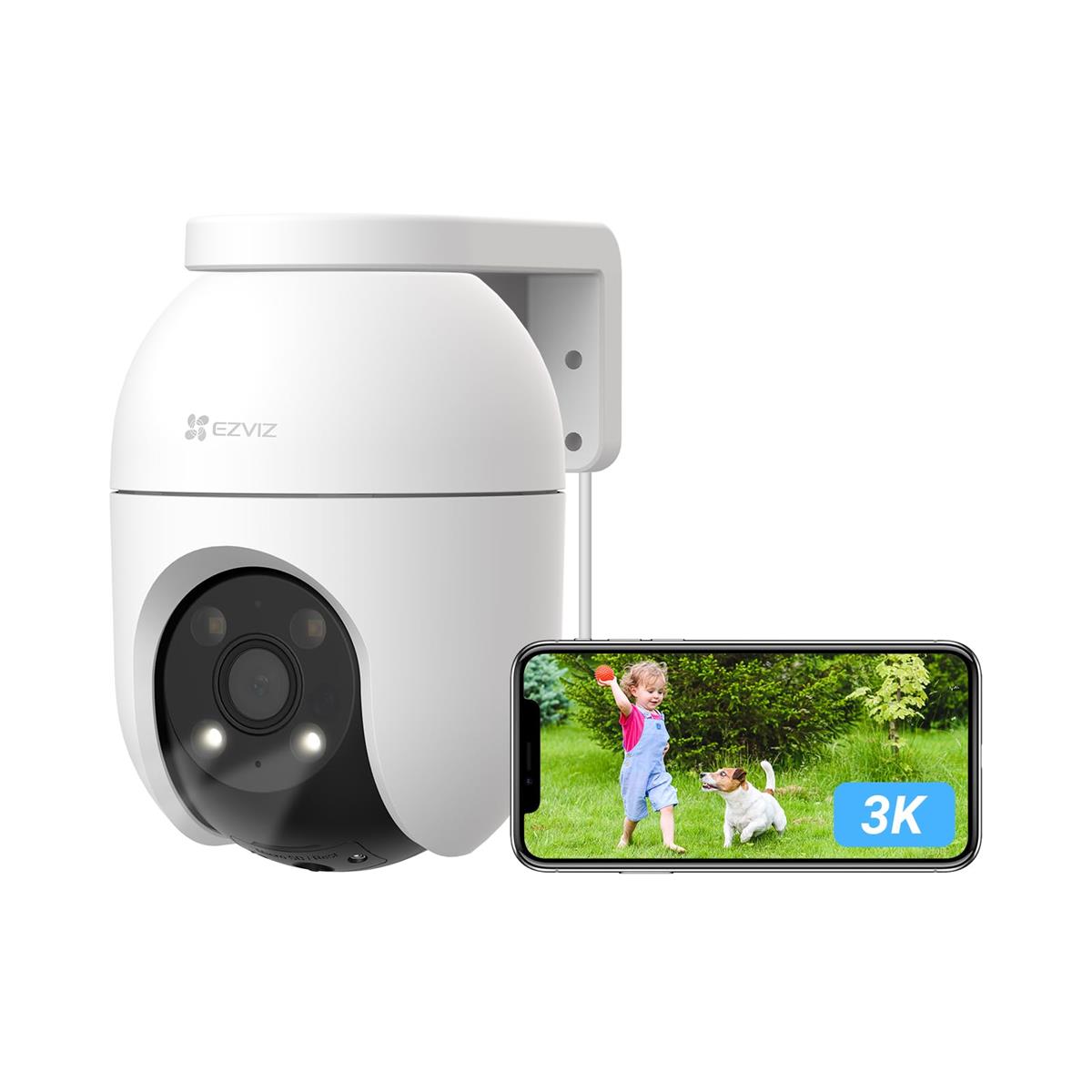 防犯カメラ 屋外 C8c 5MP【360&deg;撮影/ 500万画素/ネットワークカメラ/夜間カラー撮影/AI人物・車両検知/自動追跡/スマホ対応/Alexa・ Google対応/Wi-Fi・有線LAN/音声通話/24時間録画/監視カメラ/見守りカメラ】｜Love Lone Star 12,472円