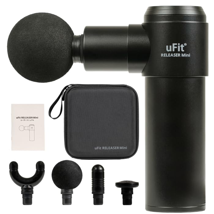 uFit RELEASER Mini 筋膜版行火器 ミニ 豪然たる 8粍振り幅 軽さ 500g 静音 振りまわす気泡管水準器4度合い 差し押さえ4種 役立つこと映像