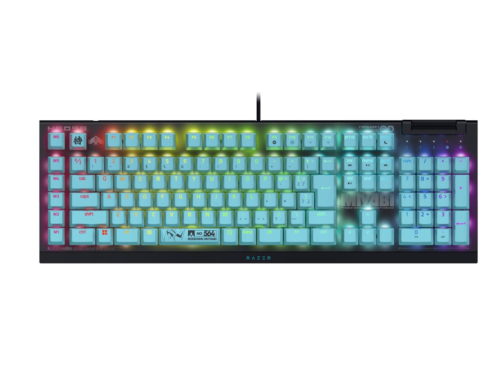 ゼンレスゾーンゼロ ゲーミングキーボード Razer レイザー BlackWidow V4 X JP Zenless Zone Zero Edition 日本語取り合わせ カスタマイズ能力のあるな6個の専用マクロ命令足がかりで盛りだくさんな抑えつける 有線 マルチファンクションローラー 緑であること力学的取り替えっこ ブラックウィドウ ブイ