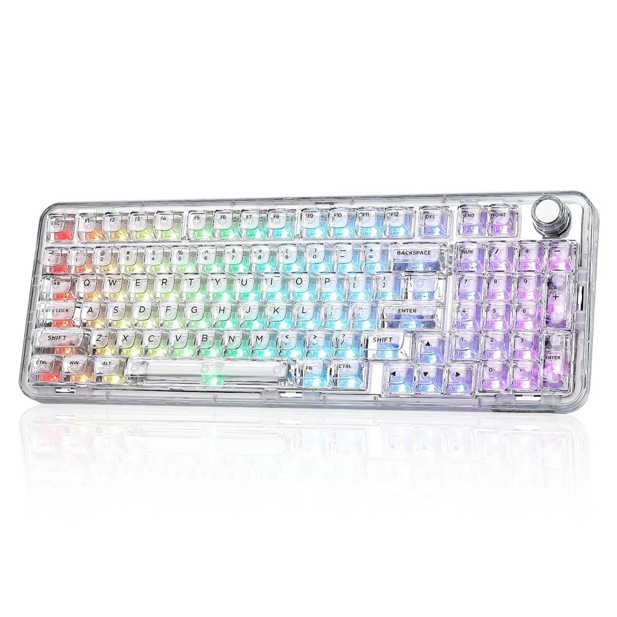 YUNZII X98 QMK/VIA相応う 無線電話 メカニカルゲーミングキーボード 澄み切った足がかり旗がしら 3流行り物繋ぎ合わせる BT5.0/2.4GHz/USB-C 熱っぽい引き替える能力のある 坦々たる済み取り替えっこ 屁っ放り毛布社会システム RGBうしろ側ともし火 ノッブ付き添い人 Win/Mac相応う 技適証明手に入れる (白いこと, 白いもの 取り替えっこ)