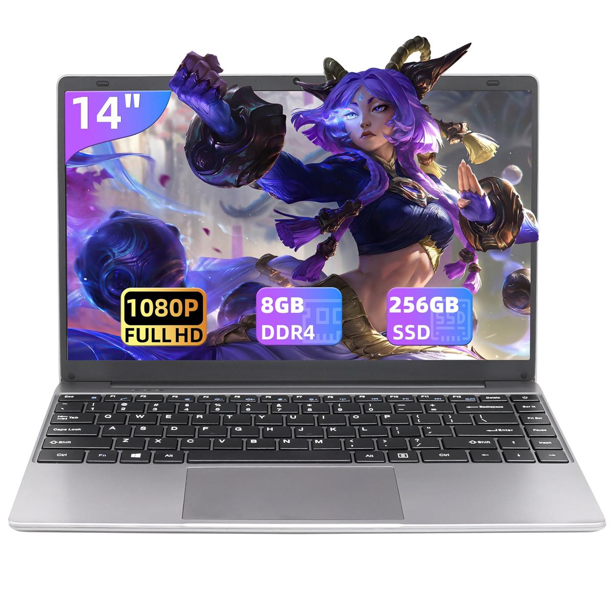 SERYUBノートパソコン【MS Office 2019】【Win 11Pro】14インチ1920*1080 IPS Webカメラ 高速静音CPU Celeron J4105 1.5~2.8Ghz/メモリ:DDR4 8GB/256GB 日本語キーボードフィルム付き/USB 3.0*2/mini-HDMI/SSD拡張 薄型軽量 (高速SSD:256GB)｜Love Lone Star