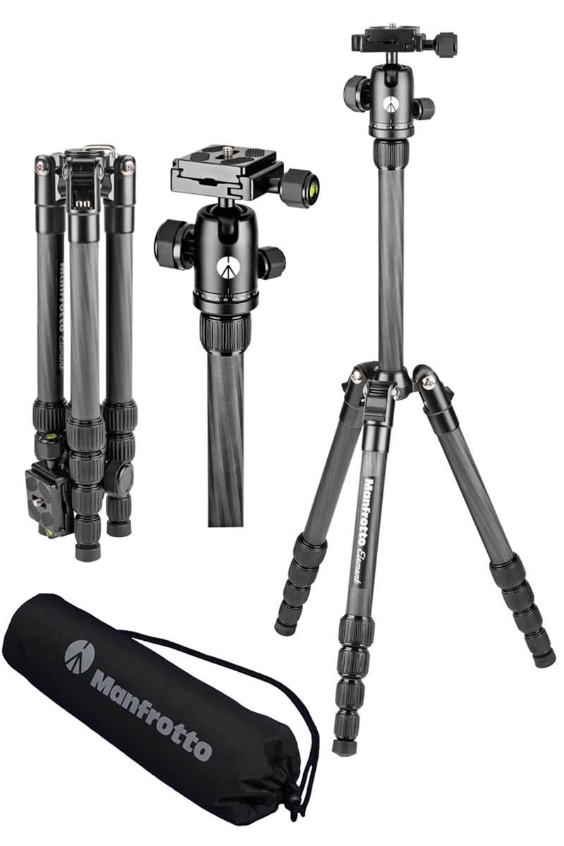 マンフロット(Manfrotto) Element 三脚 スモール ブラックカーボン 耐荷重6kg 5段 開脚角度3段階調整 コンパクト 軽量 キャリングケース付属 MKELES5CF-BH|Love Lone Star