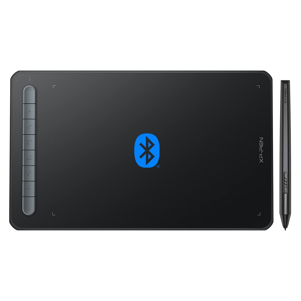 ペンタブ Bluetooth ワイヤレス接続 8x5インチ X3ペン 傾き検知 ペンタブレット 板タブ スマホ対応 イラスト テレワーク お絵描ソフト付 iPhoneのibisPaint Android Windows Mac Chromebookに対応 Deco MW ブラック｜Love Lone Star