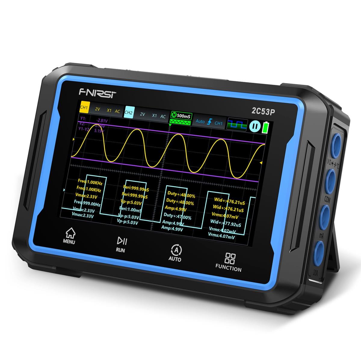 2C53P オシロスコープ 2CH 50MHz 250MSa/s タッチスクリーン マルチメーター 信号発生器 ハンディ｜Love Lone Star